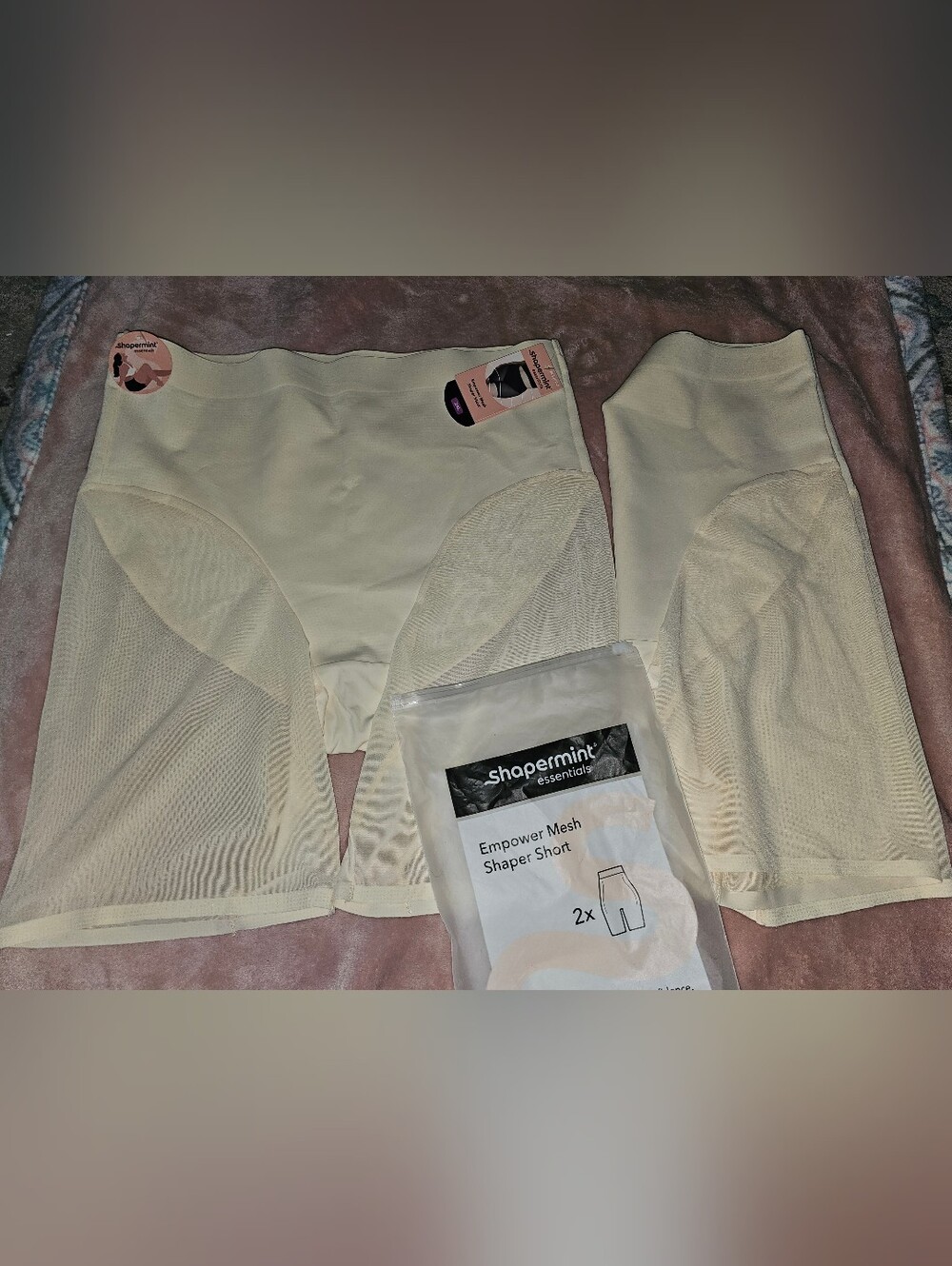 Shapermint Essentials Empower Mesh Shaper Short in Beige Plus Sz 2XL Style 52002